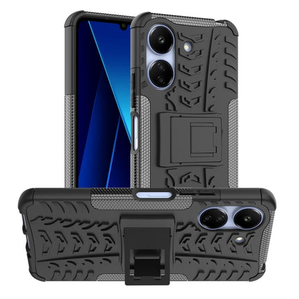 Tire Texture TPU + PC Phone Case with Holder, For Xiaomi Redmi A3 4G, For Xiaomi Redmi Note 13 4G, For Xiaomi Poco C65, For Xiaomi Redmi Note 13 5G Global, For Xiaomi Redmi 13C 4G