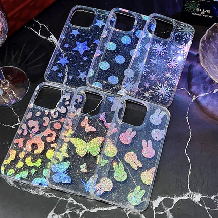 Little Star Series Glitter Powder TPU Phone Case, For iPhone 14, For iPhone 14 Pro