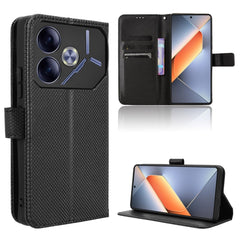 Diamond Texture Leather Phone Case, For Tecno Spark 20 Pro 5G, For Tecno Camon 30 Premier 5G, For Tecno Pova 6 Neo 4G, For Tecno Pova 6 4G