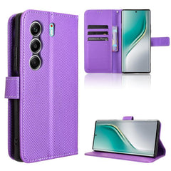Diamond Texture Leather Phone Case, For Tecno Camon 40 Pro 4G / 5G, For Tecno Camon 40 Premier 5G, For Tecno Camon 30S 4G / 30S Pro 4G, For Tecno Pova 6 Neo 5G / Spark 30 5G