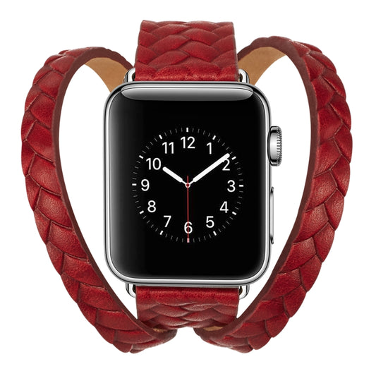 Top-grain Leather Embossed Crown Watchband, For Apple Watch Series 5 & 4 40mm / 3& 2 & 1 38mm, For Apple Watch Series 8&7 45mm / SE 2&6&SE&5&4 44mm / 3&2&1 42mm, For Apple Watch Series 7 45mm / 6 & SE & 5 & 4 44mm / 3 & 2 & 1 42mm