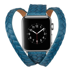 Top-grain Leather Embossed Crown Watchband, For Apple Watch Series 5 & 4 40mm / 3& 2 & 1 38mm, For Apple Watch Series 7 45mm / 6 & SE & 5 & 4 44mm / 3 & 2 & 1 42mm