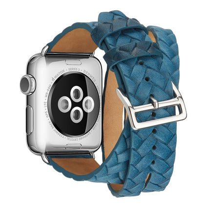 Top-grain Leather Embossed Crown Watchband, For Apple Watch Series 5 & 4 40mm / 3& 2 & 1 38mm, For Apple Watch Series 7 45mm / 6 & SE & 5 & 4 44mm / 3 & 2 & 1 42mm
