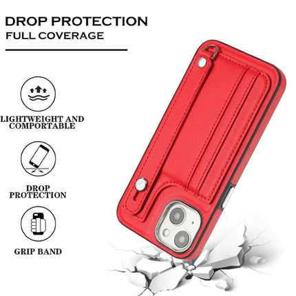 Shockproof Leather Phone Case with Wrist Strap, For iPhone 13, For iPhone 13 Pro, For iPhone 13 Pro Max, For iPhone 12 / 12 Pro