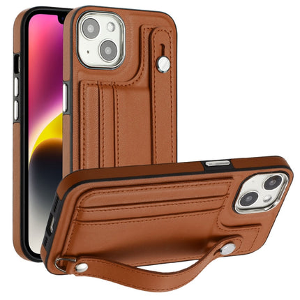 Shockproof Leather Phone Case with Wrist Strap, For iPhone 13, For iPhone 13 Pro, For iPhone 13 Pro Max, For iPhone 12 / 12 Pro