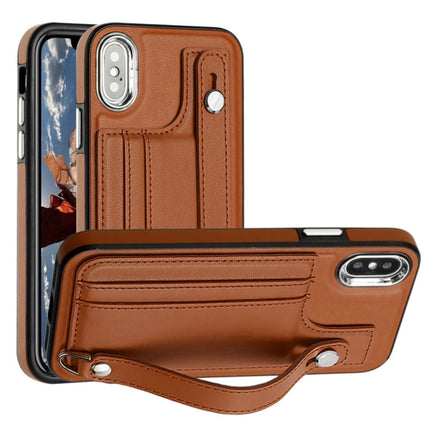 Shockproof Leather Phone Case with Wrist Strap, For iPhone XS Max, For iPhone XR, For iPhone X / XS, For iPhone SE 2022/SE 2020/6/7/8