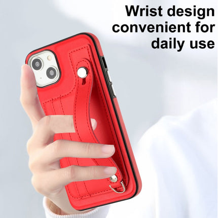 Shockproof Leather Phone Case with Wrist Strap, For iPhone 15 Plus, For iPhone 14 Pro, For iPhone 15, For iPhone 14 Pro Max