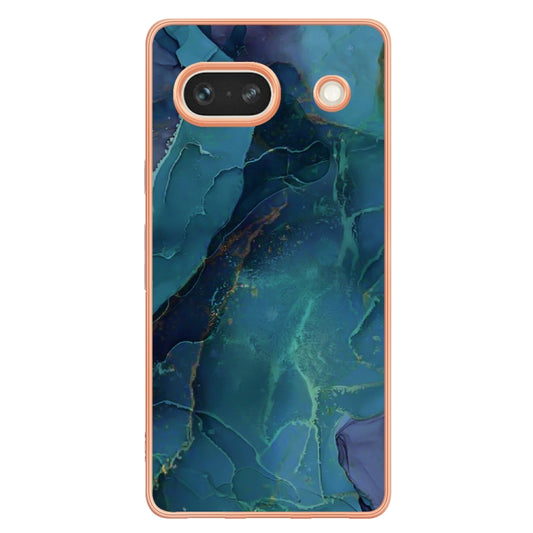 Electroplating Marble Dual-side IMD Phone Case, For Google Pixel 7a