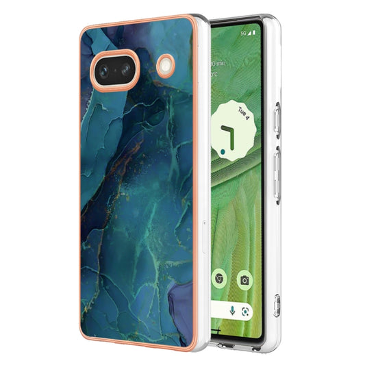 Electroplating Marble Dual-side IMD Phone Case, For Google Pixel 7a