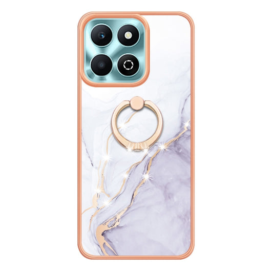 Electroplating Marble IMD TPU Phone Case with Ring Holder, For Honor X6b, For Honor 200 Lite Global, For Honor X7b 4G / 5G, For Honor X8b, For Honor X9b