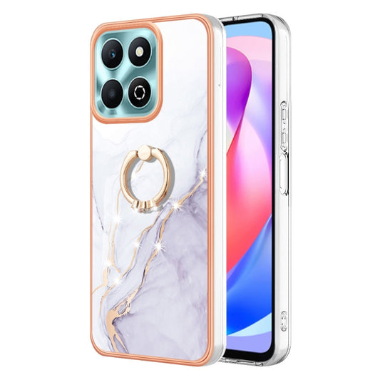 Electroplating Marble IMD TPU Phone Case with Ring Holder, For Honor X6b, For Honor 200 Lite Global, For Honor X7b 4G / 5G, For Honor X8b, For Honor X9b