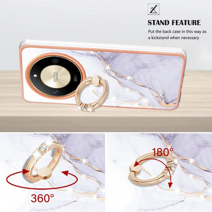 Electroplating Marble IMD TPU Phone Case with Ring Holder, For Honor X9b, For Honor X6a, For Honor 90 Lite 5G, For Honor 90 5G