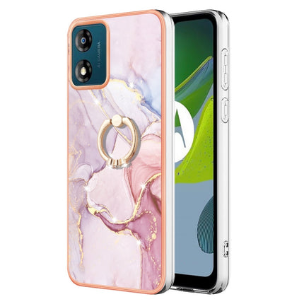Electroplating Marble IMD TPU Phone Case with Ring Holder, For Motorola Moto G14, For Motorola Moto E13, For Motorola Moto G53 5G