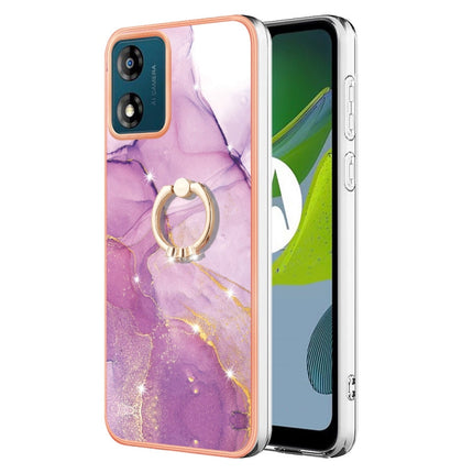 Electroplating Marble IMD TPU Phone Case with Ring Holder, For Motorola Moto G14, For Motorola Moto E13, For Motorola Moto G53 5G