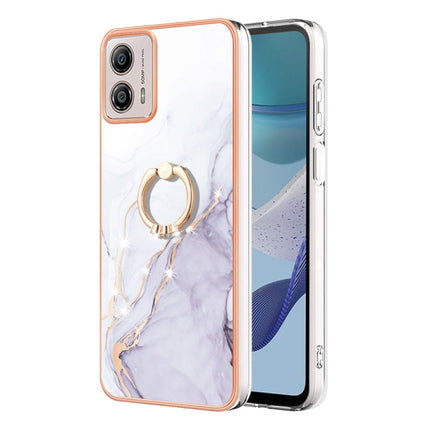 Electroplating Marble IMD TPU Phone Case with Ring Holder, For Motorola Moto G14, For Motorola Moto E13, For Motorola Moto G53 5G