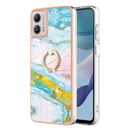 Electroplating Marble IMD TPU Phone Case with Ring Holder, For Motorola Moto G14, For Motorola Moto E13, For Motorola Moto G53 5G