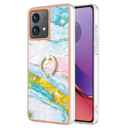 Electroplating Marble IMD TPU Phone Case with Ring Holder, For Motorola Moto G04 4G / G24 4G, For Motorola Moto G34, For Motorola Moto G84, For Motorola Moto G54