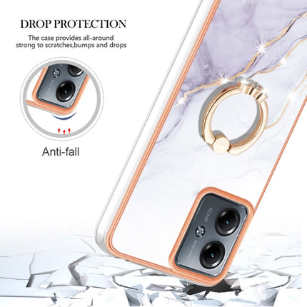 Electroplating Marble IMD TPU Phone Case with Ring Holder, For Motorola Moto G14, For Motorola Moto E13, For Motorola Moto G53 5G