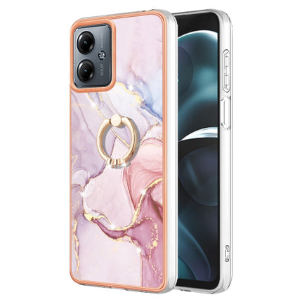 Electroplating Marble IMD TPU Phone Case with Ring Holder, For Motorola Moto G14, For Motorola Moto E13, For Motorola Moto G53 5G