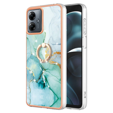 Electroplating Marble IMD TPU Phone Case with Ring Holder, For Motorola Moto G14, For Motorola Moto E13, For Motorola Moto G53 5G