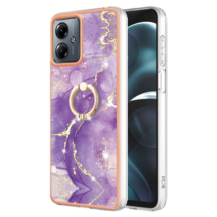 Electroplating Marble IMD TPU Phone Case with Ring Holder, For Motorola Moto G14, For Motorola Moto E13, For Motorola Moto G53 5G