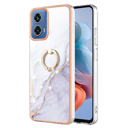 Electroplating Marble IMD TPU Phone Case with Ring Holder, For Motorola Moto G04 4G / G24 4G, For Motorola Moto G34, For Motorola Moto G84, For Motorola Moto G54