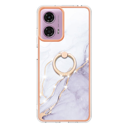 Electroplating Marble IMD TPU Phone Case with Ring Holder, For Motorola Moto G04 4G / G24 4G, For Motorola Moto G34, For Motorola Moto G84, For Motorola Moto G54