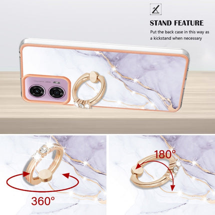 Electroplating Marble IMD TPU Phone Case with Ring Holder, For Motorola Moto G04 4G / G24 4G, For Motorola Moto G34, For Motorola Moto G84, For Motorola Moto G54