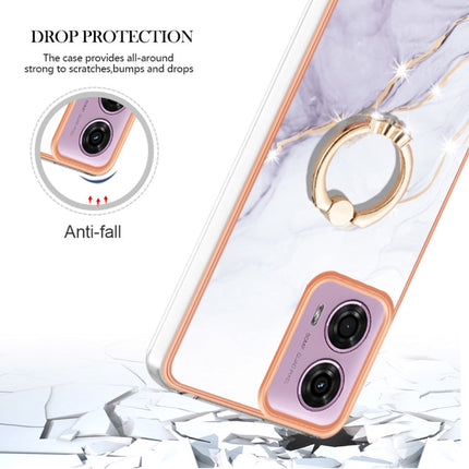 Electroplating Marble IMD TPU Phone Case with Ring Holder, For Motorola Moto G04 4G / G24 4G, For Motorola Moto G34, For Motorola Moto G84, For Motorola Moto G54
