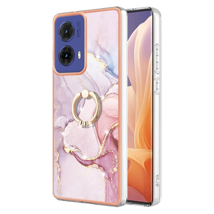 Electroplating Marble IMD TPU Phone Case with Ring Holder, For Motorola Moto G85, For Motorola Edge 50 Ultra, For Motorola Edge 50 Pro, For Motorola Edge 50 Fusion