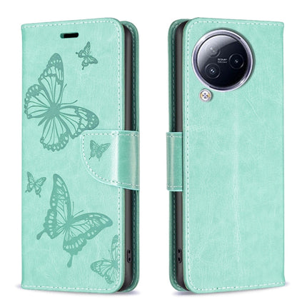Two Butterflies Embossing Leather Phone Case, For Xiaomi Poco F5 5G / Redmi Note 12 Turbo, For Xiaomi Redmi Note 12S 4G / Note 11, For Xiaomi Civi 3 5G