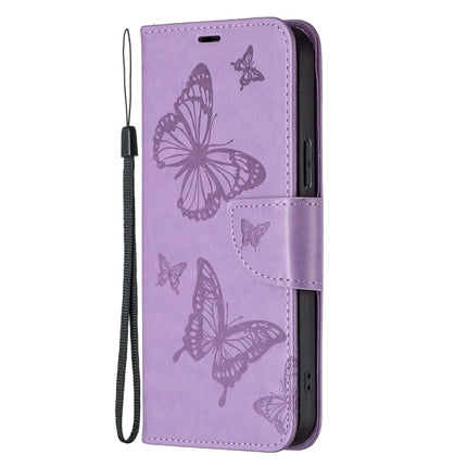 Two Butterflies Embossing Leather Phone Case, For Xiaomi Redmi 13C, For Xiaomi Redmi Note 13 Pro+ 5G, For Xiaomi Redmi Note 13 Pro 5G, For Xiaomi Redmi 12 4G