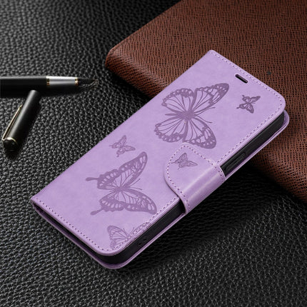 Two Butterflies Embossing Leather Phone Case, For Xiaomi Redmi 13C, For Xiaomi Redmi Note 13 Pro+ 5G, For Xiaomi Redmi Note 13 Pro 5G, For Xiaomi Redmi 12 4G