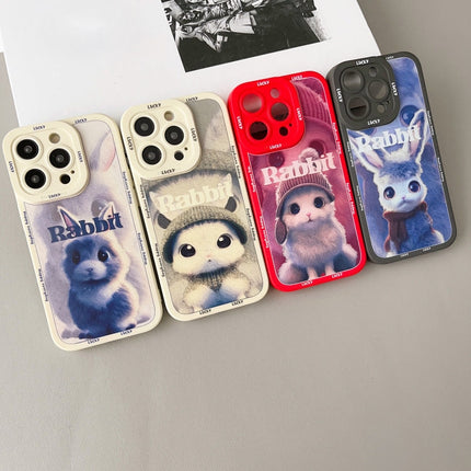 Liquid Silicone Oil Painting Rabbit Phone Case, For iPhone X / XS, For iPhone XR, For iPhone XS Max