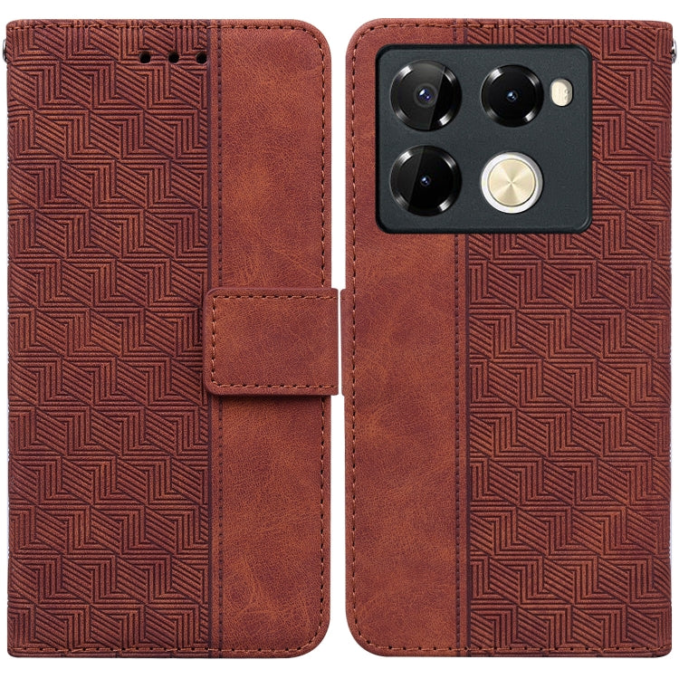 Geometric Embossed Leather Phone Case, For Infinix Note 40 Pro 5G / 40 Pro 4G, For Infinix Note 40 Pro+, For Infinix Note 40 4G, For Infinix Hot 40 / 40 Pro, For Infinix Smart 7 India / 7 Plus