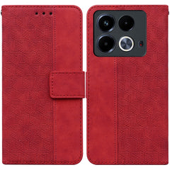 Geometric Embossed Leather Phone Case, For Infinix Note 40 Pro 5G / 40 Pro 4G, For Infinix Note 40 Pro+, For Infinix Note 40 4G, For Infinix Hot 40 / 40 Pro, For Infinix Smart 7 India / 7 Plus