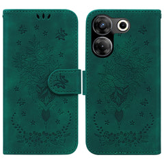 Butterfly Rose Embossed Leather Phone Case, For Tecno Camon 20 Pro 4G, For Tecno Pova 5, For Tecno Spark 10 5G, For Tecno Spark 10 Pro, For Tecno Spark 10 / Spark 10C