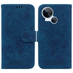 Butterfly Rose Embossed Leather Phone Case, For Tecno Camon 20 Pro 4G, For Tecno Pova 5, For Tecno Spark 10 5G, For Tecno Spark 10 Pro, For Tecno Spark 10 / Spark 10C