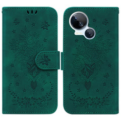 Butterfly Rose Embossed Leather Phone Case, For Tecno Camon 20 Pro 4G, For Tecno Pova 5, For Tecno Spark 10 5G, For Tecno Spark 10 Pro