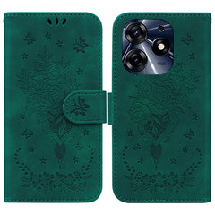 Butterfly Rose Embossed Leather Phone Case, For Tecno Camon 20 Pro 4G, For Tecno Pova 5, For Tecno Spark 10 5G, For Tecno Spark 10 Pro