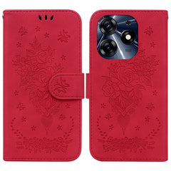 Butterfly Rose Embossed Leather Phone Case, For Tecno Camon 20 Pro 4G, For Tecno Pova 5, For Tecno Spark 10 5G, For Tecno Spark 10 Pro, For Tecno Spark 10 / Spark 10C