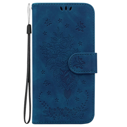 Butterfly Rose Embossed Leather Phone Case, For Tecno Spark 10 / Spark 10C