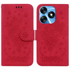 Butterfly Rose Embossed Leather Phone Case, For Tecno Camon 20 Pro 4G, For Tecno Pova 5, For Tecno Spark 10 5G, For Tecno Spark 10 Pro, For Tecno Spark 10 / Spark 10C