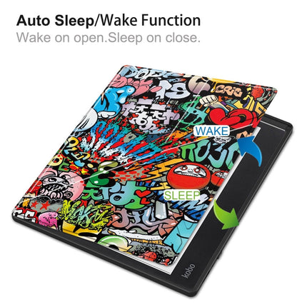 Painted Deformation TPU Leather Smart Tablet Case, For Kobo Elipsa 2E