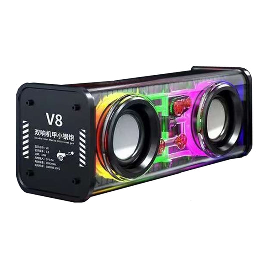 V8 Transparent Mechanical TWS Subwoofer Wireless Bluetooth Speaker, V8