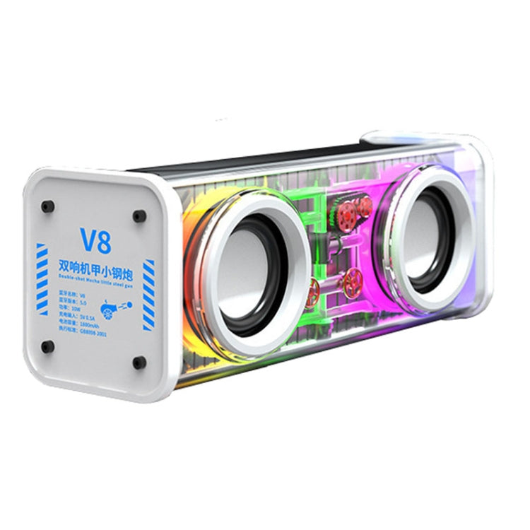 V8 Transparent Mechanical TWS Subwoofer Wireless Bluetooth Speaker, V8