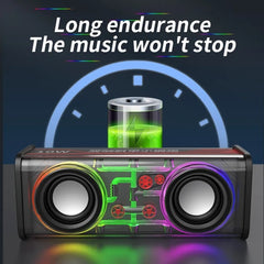 V8 Transparent Mechanical TWS Subwoofer Wireless Bluetooth Speaker, V8