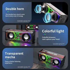 V8 Transparent Mechanical TWS Subwoofer Wireless Bluetooth Speaker, V8