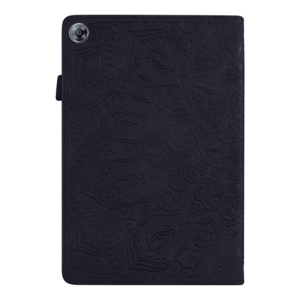 Calf Pattern Double Folding Design Embossed Leather Case with  Holder & Card Slots & Pen Slot &   Elastic Band, For Huawei MatePad T8