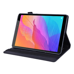 Calf Pattern Double Folding Design Embossed Leather Case with  Holder & Card Slots & Pen Slot &   Elastic Band, For Huawei MatePad T8